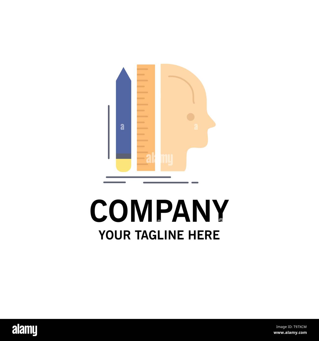 Design, human, ruler, size, thinking Flat Color Icon Vector Stock