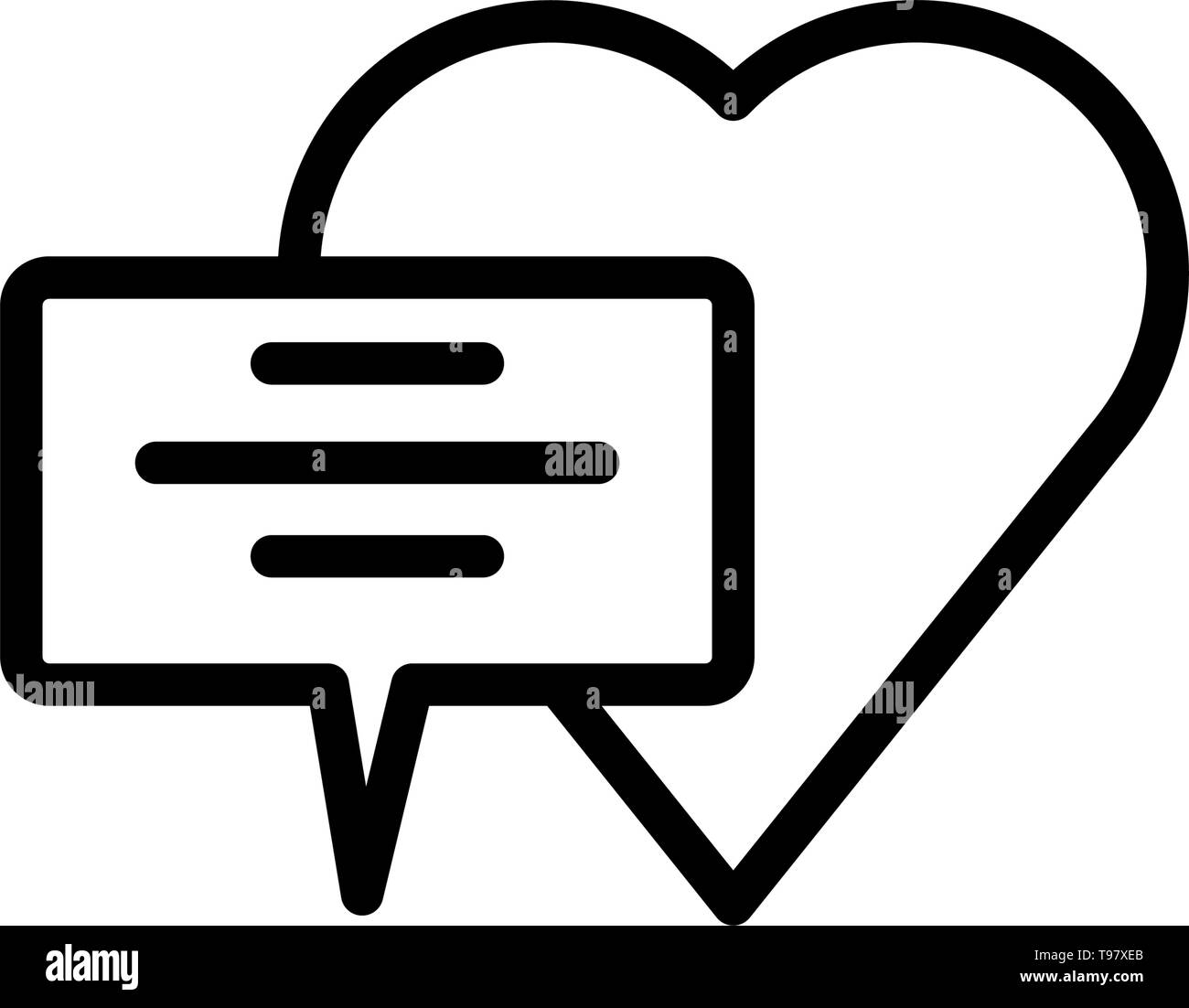 speech bubble social media with heart vector illustration design Stock ...