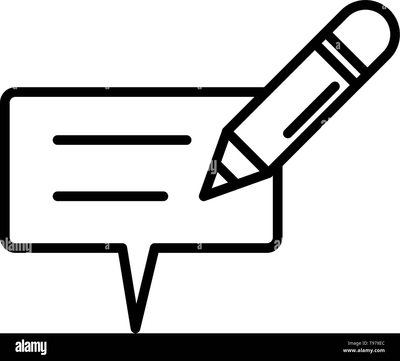 speech bubble social media and pencil vector illustration design Stock ...