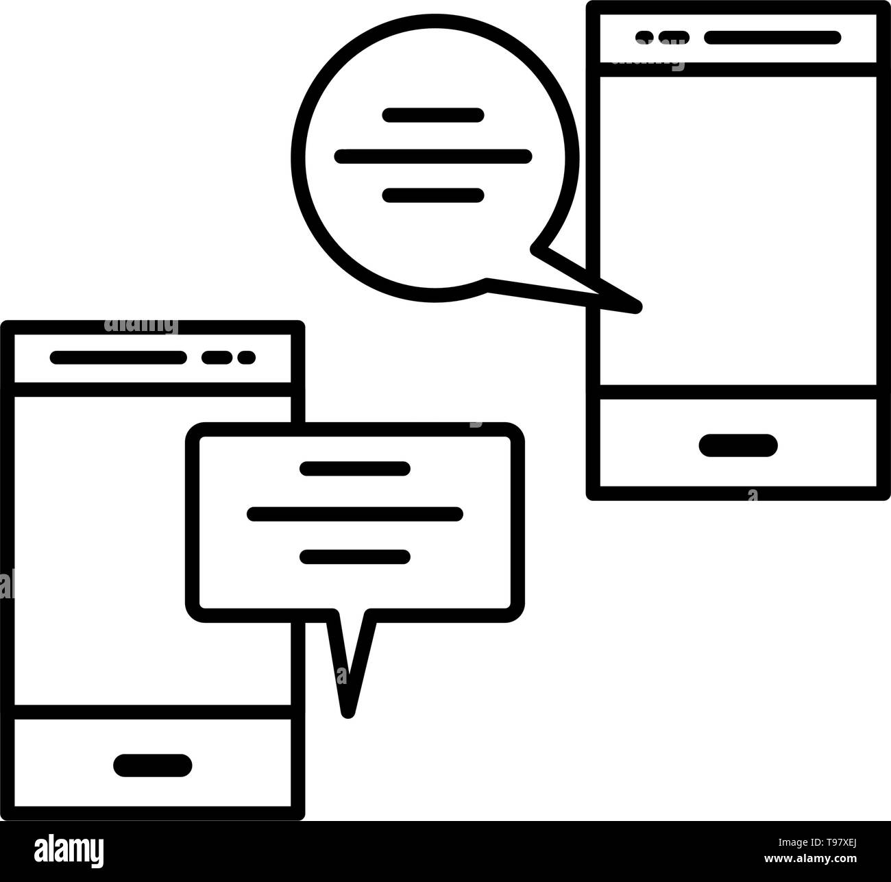smartphone with chat bubbles vector illustration design Stock Vector ...