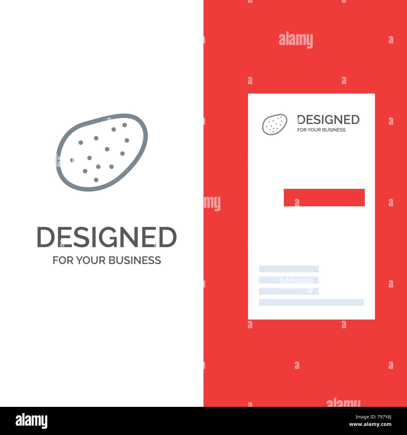 Potato, Food,  Grey Logo Design and Business Card Template Stock Vector