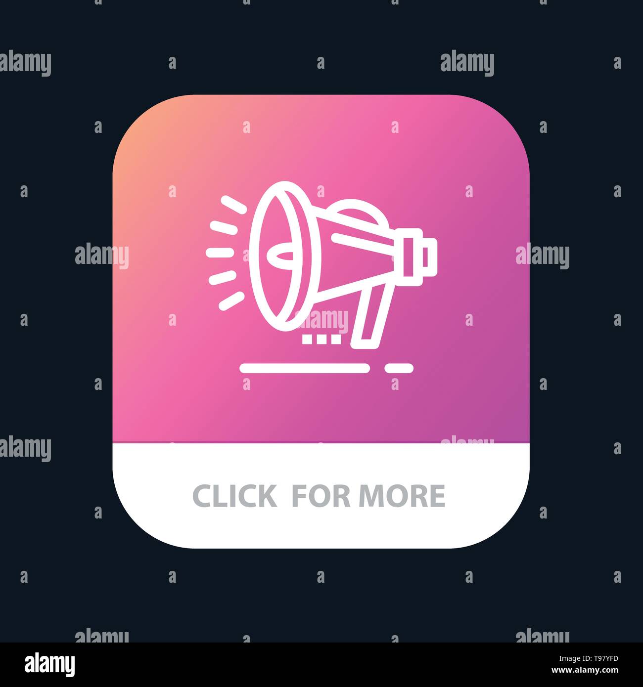 Speaker, Loudspeaker, Voice, Announcement Mobile App Button. Android
