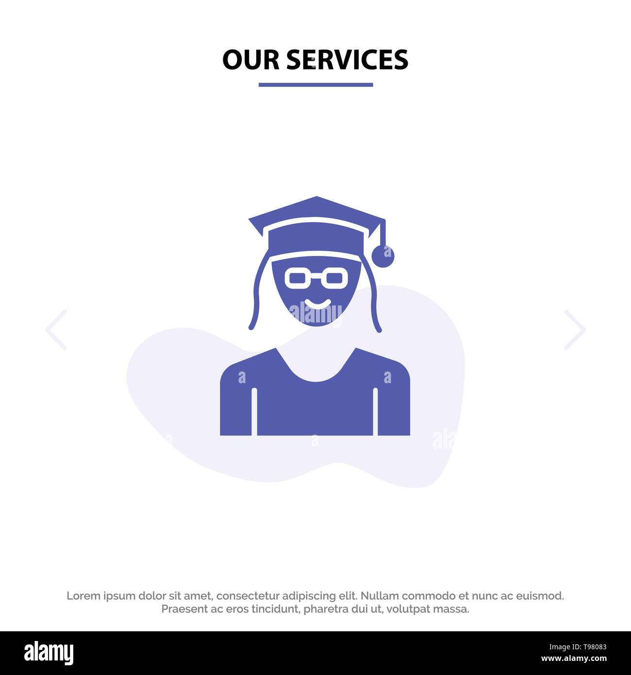 Our Services Cap, Education, Graduation, Woman Solid Glyph Icon 