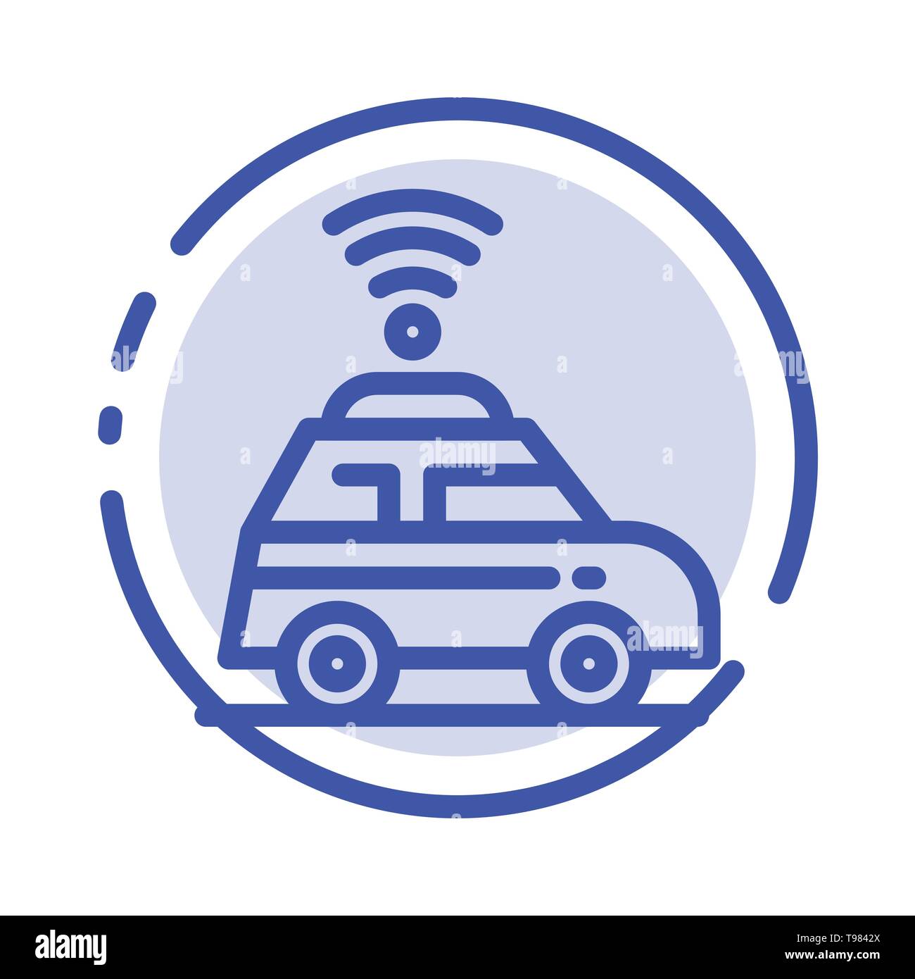 Car, Location, Map Blue Dotted Line Line Icon Stock Vector Image & Art