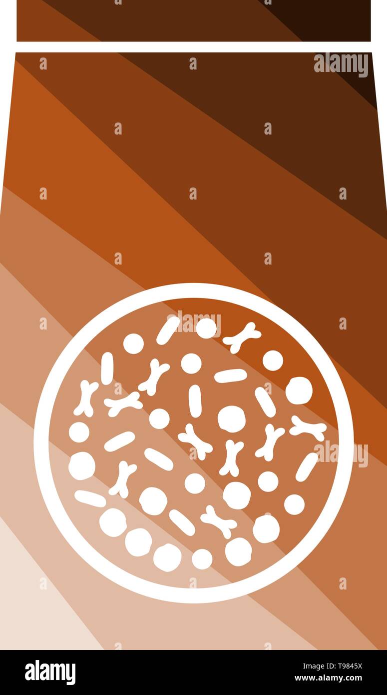 Packet Of Dog Food Icon. Flat Color Ladder Design. Vector Illustration. Stock Vector
