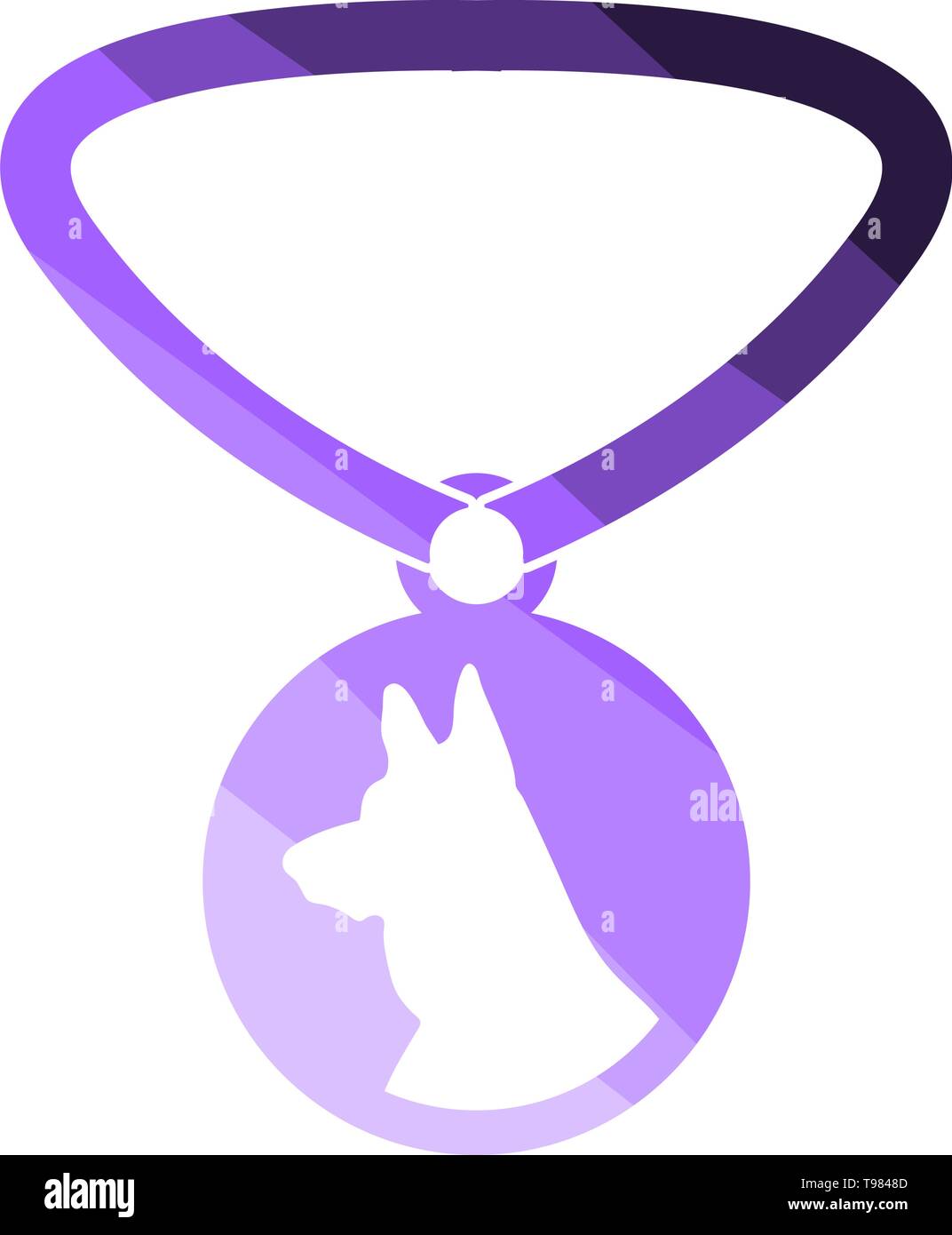 Dog Medal Icon. Flat Color Ladder Design. Vector Illustration Stock ...
