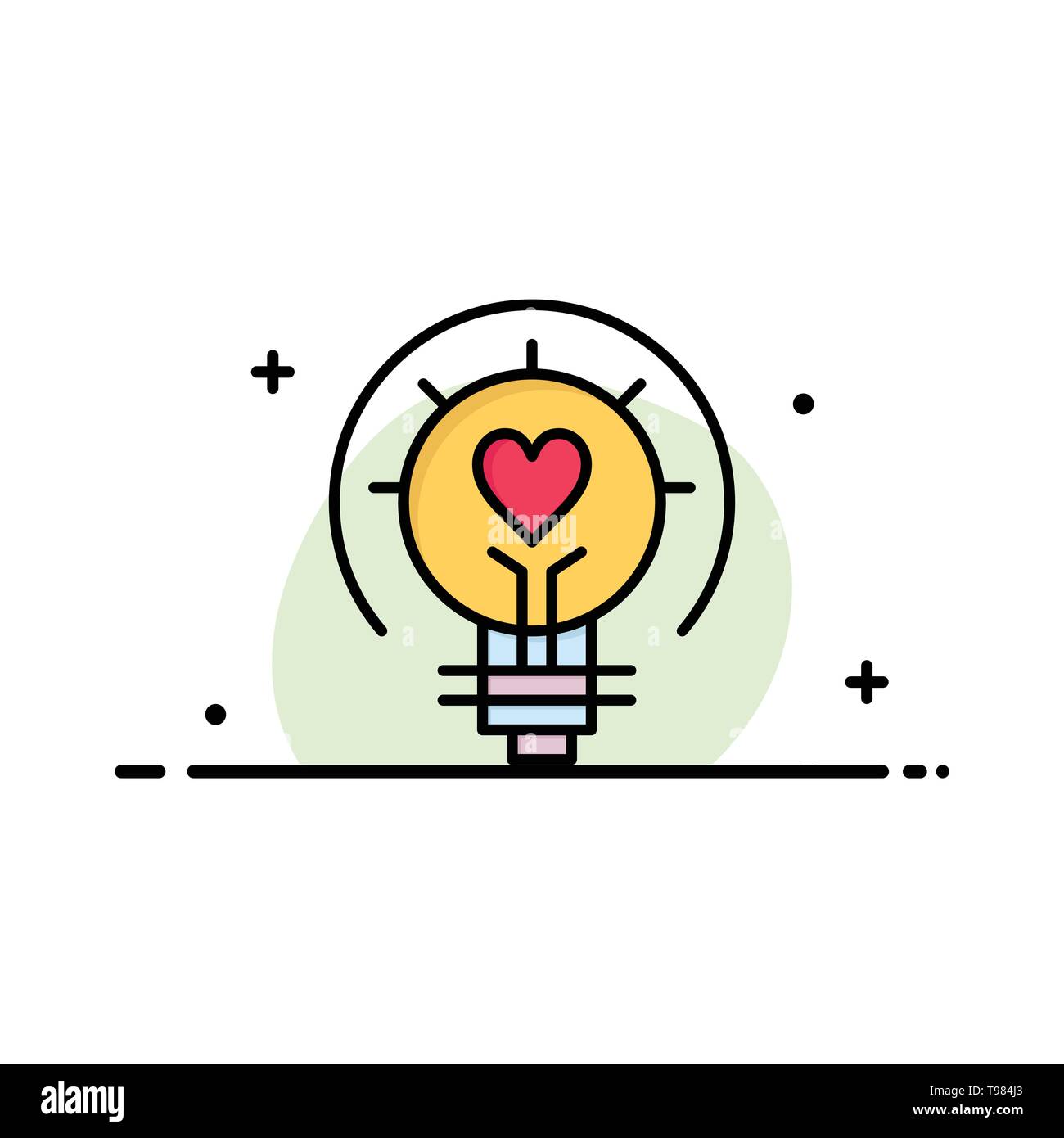 Bulb Valentine Light Light Bulb Tips Business Flat Line Filled