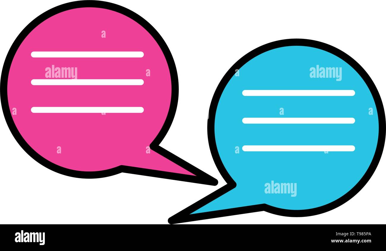 speech bubbles social media icons vector illustration design Stock ...