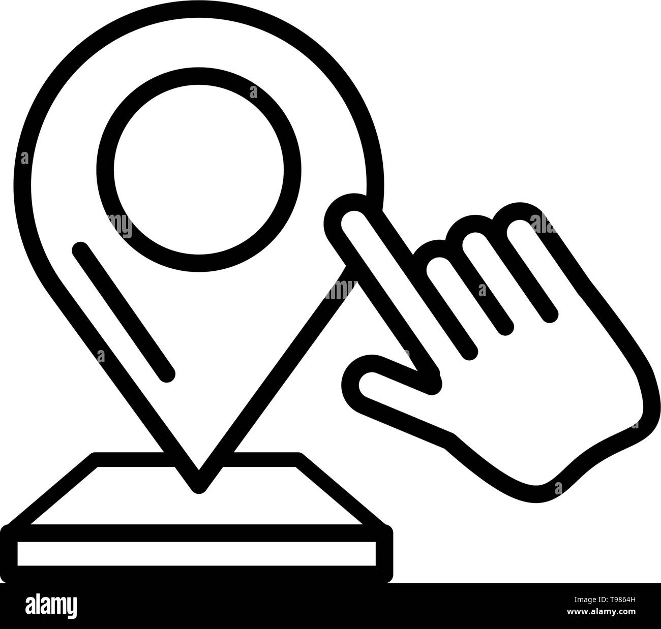 hand with pin pointer location vector illustration design Stock Vector ...