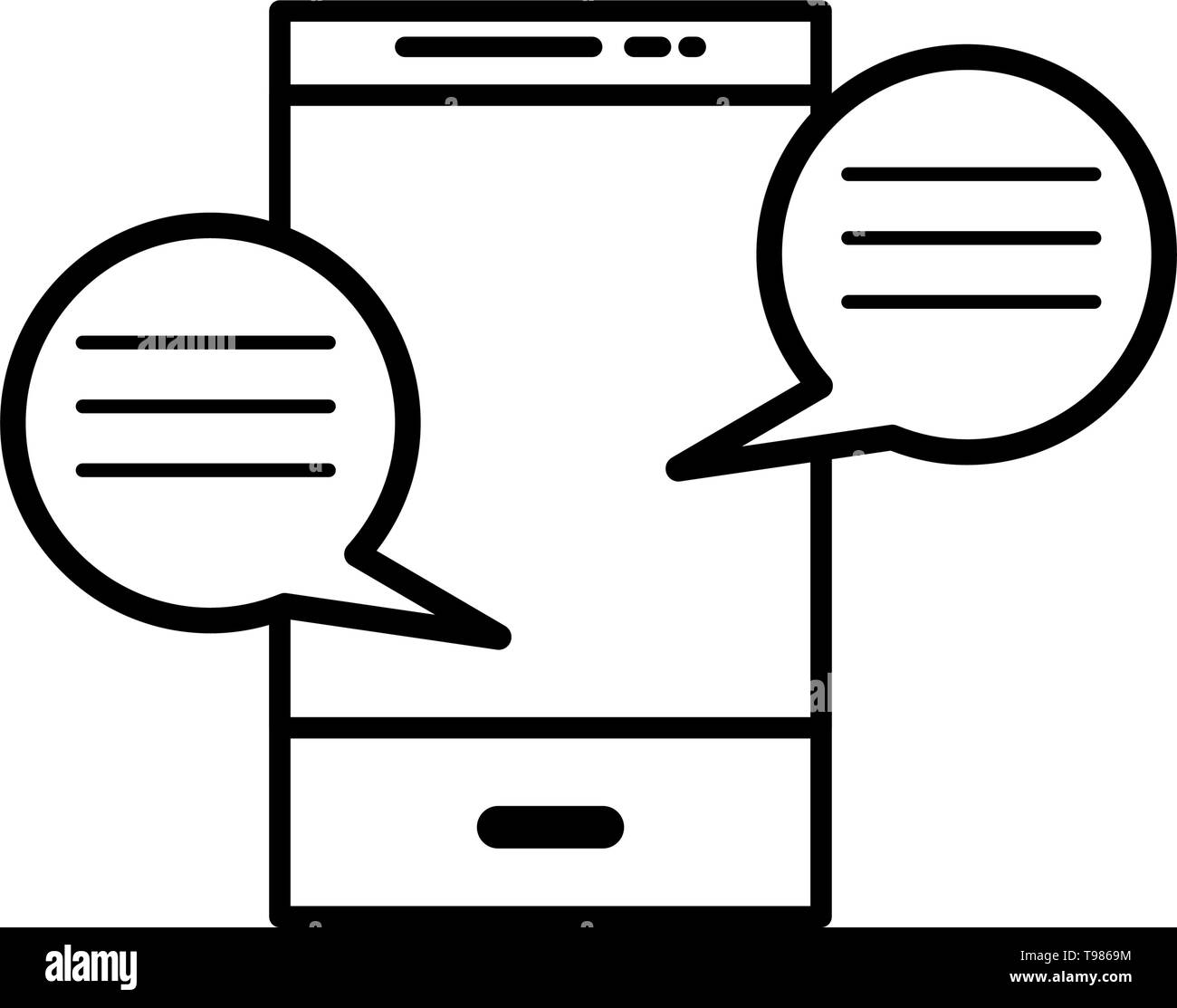 smartphone with chat bubbles vector illustration design Stock Vector ...