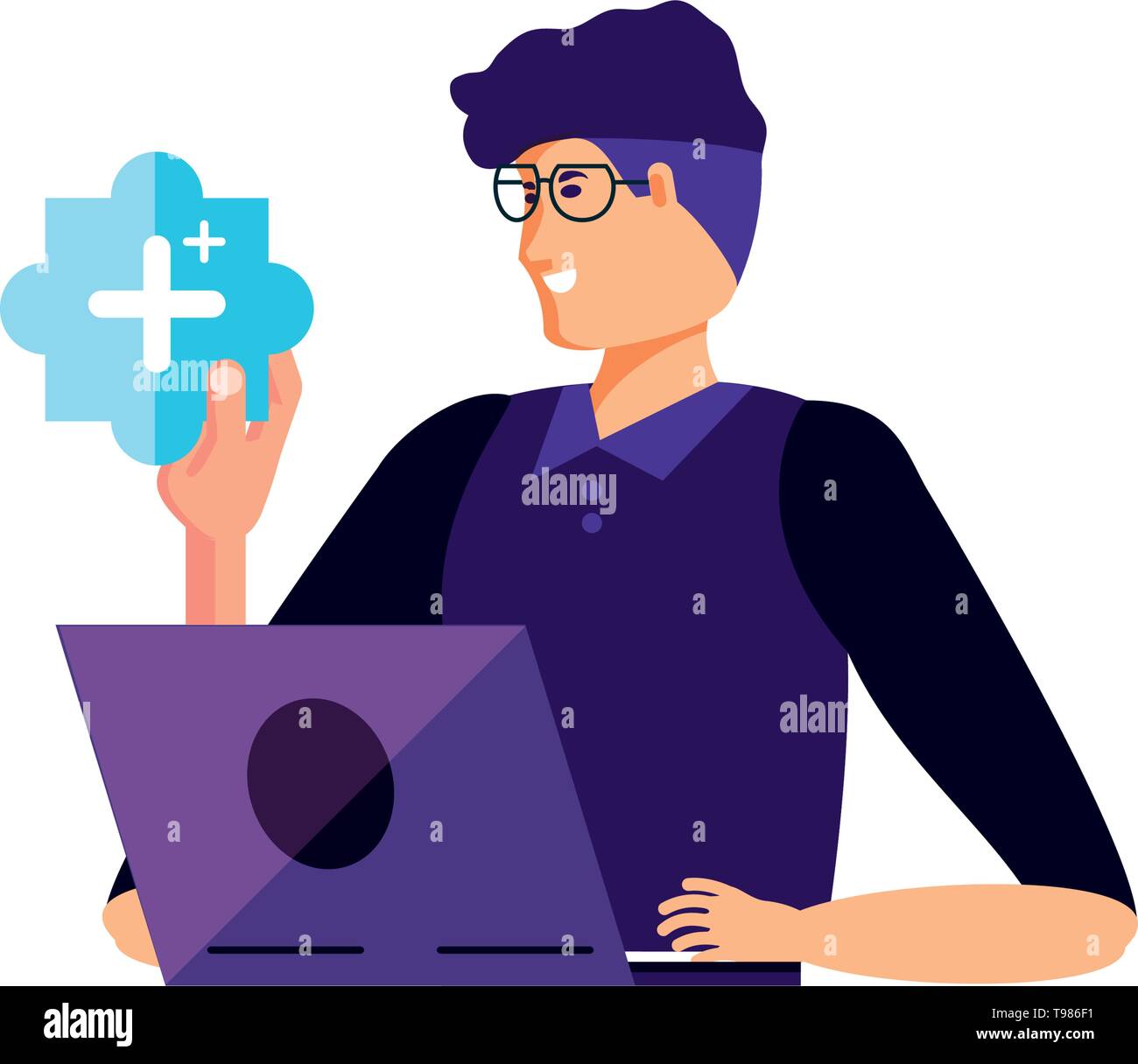 Person using touchpad laptop Stock Vector Images - Alamy