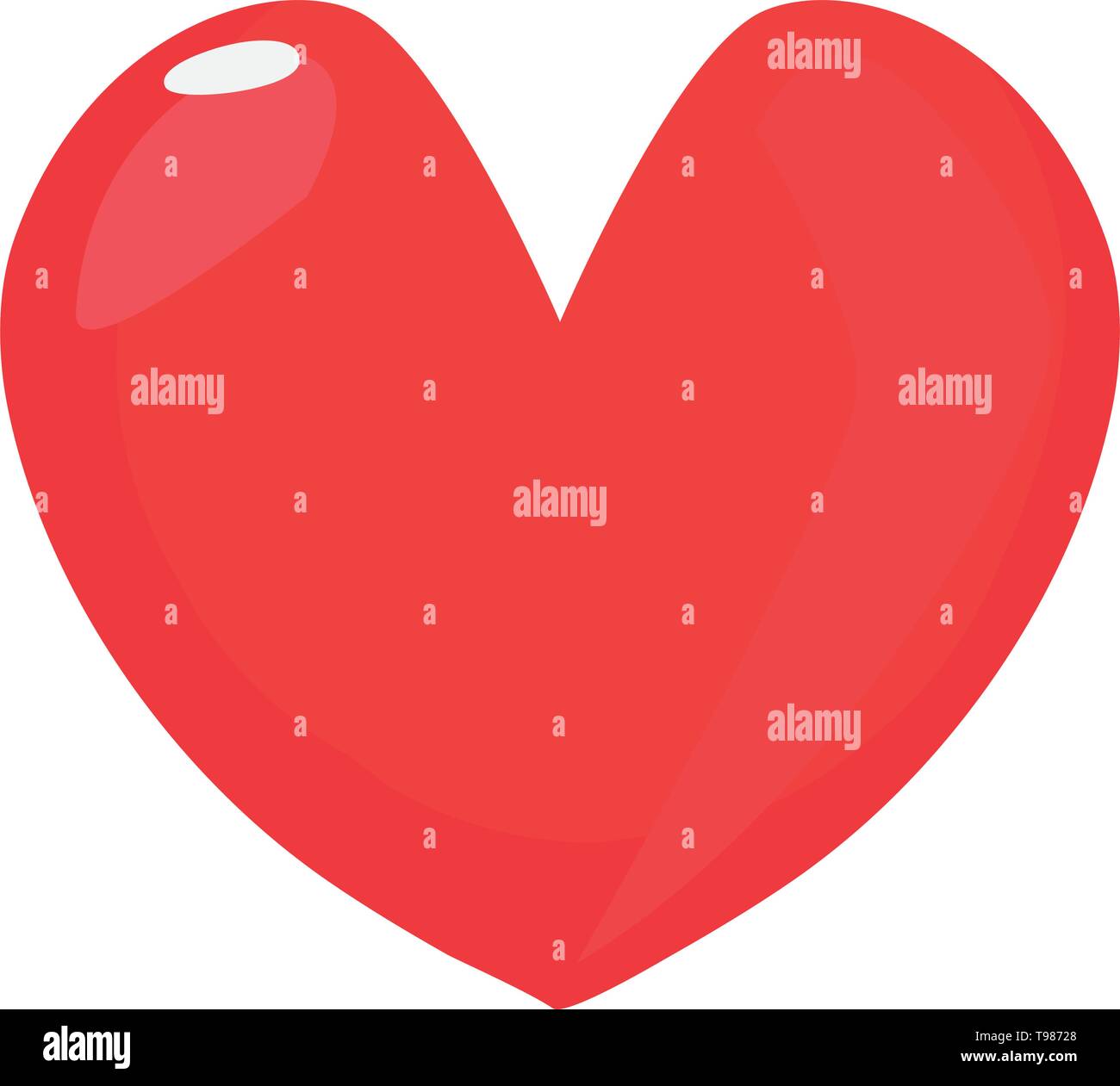 red love heart romantic on white background vector illustration Stock ...