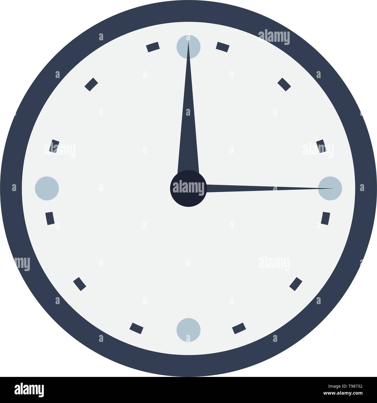 round clock time icon on white background vector illustration Stock ...