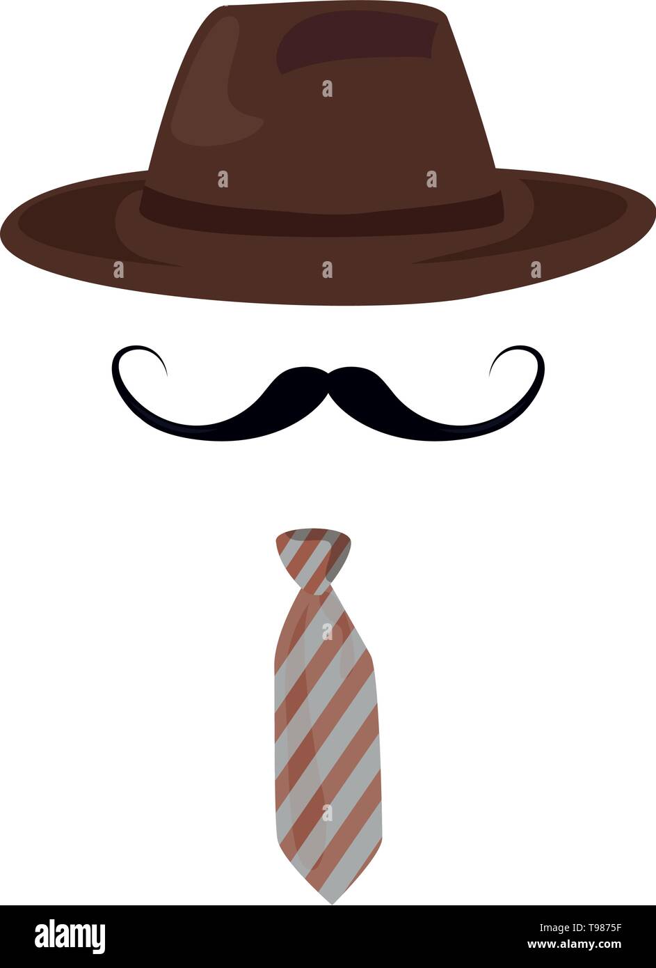 hat mustache tie happy fathers day vector illustration Stock Vector ...