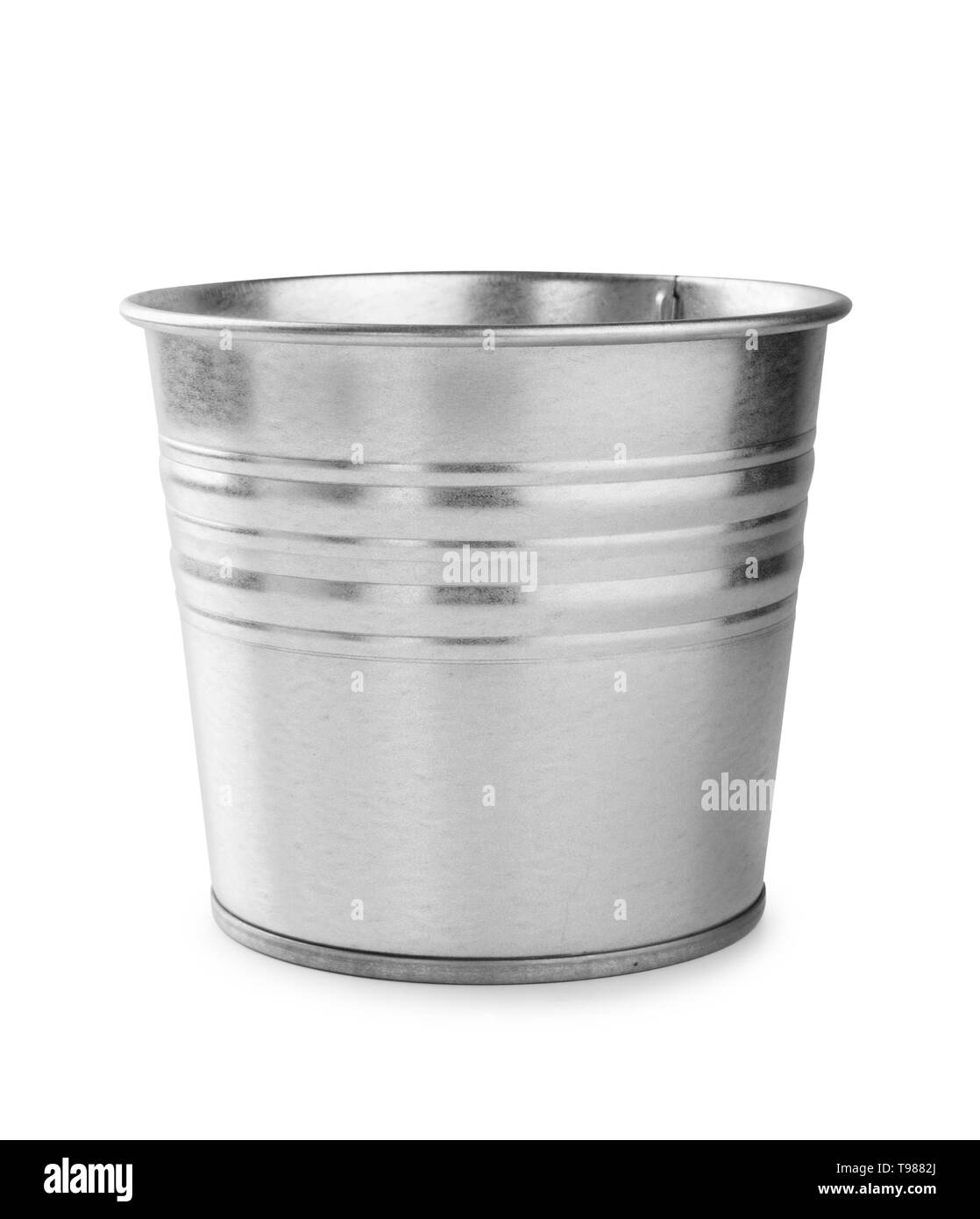 Metal bucket isolated on a white background Stock Photo Alamy