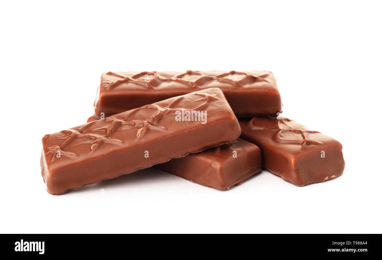 Chocolate bars isolated on a white background Stock Photo
