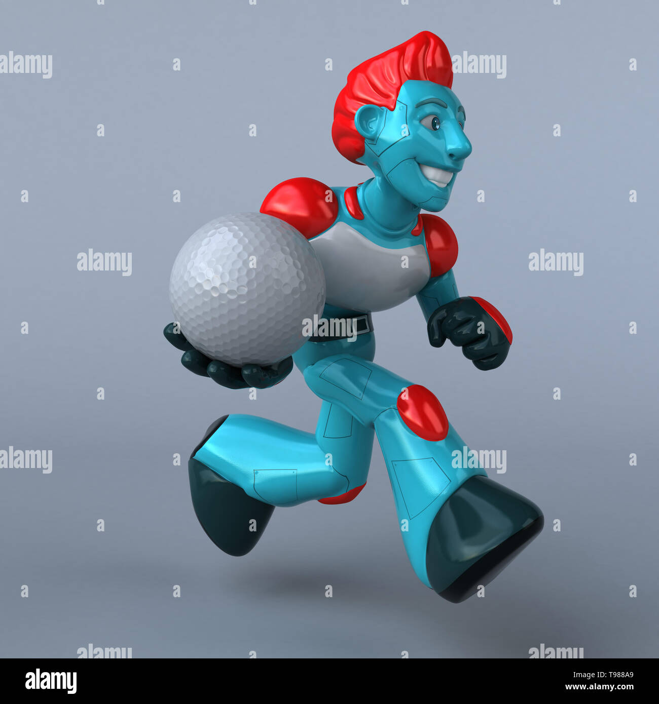 Red Robot - 3D Illustration Stock Photo - Alamy