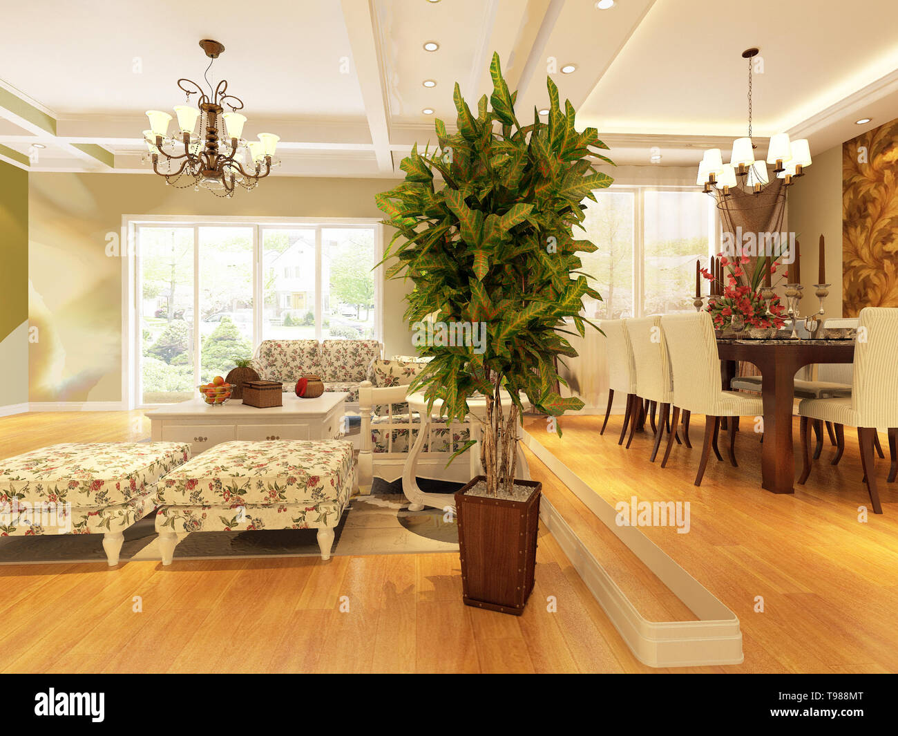 home interior 3d rendering Stock Photo - Alamy