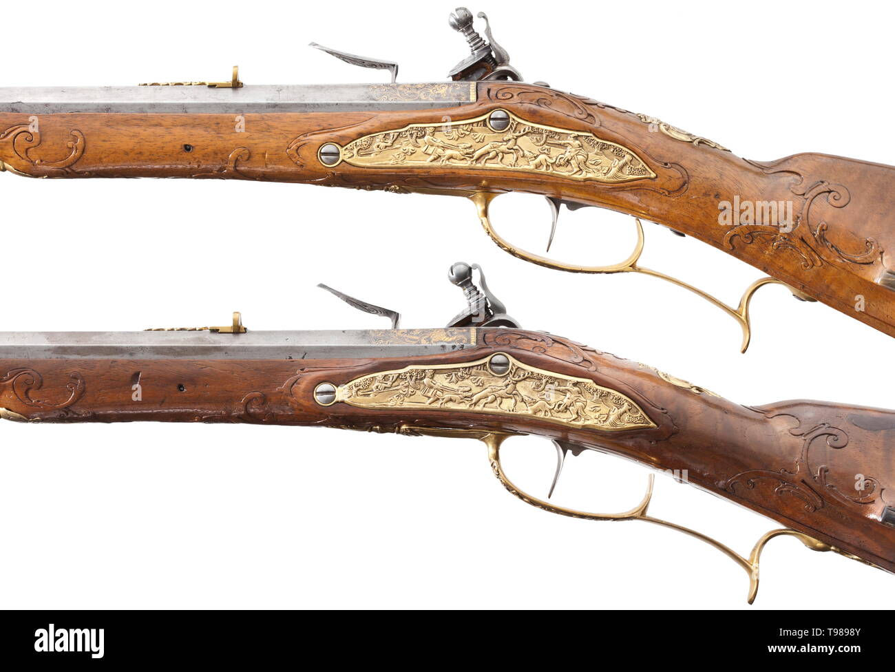 Honaker Rifle A pair of flintlock rifles, Johann Adam Knod, Karlovy Vary, circa 1740 ...