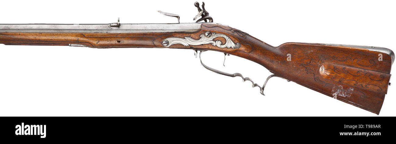 A German Flintlock Rifle Late 17th Century Heavy Octagonal