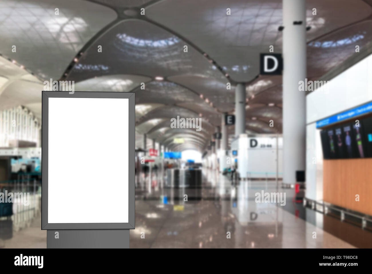 Download Empty Blank Billboard For Advertisement Mockup Template Indoor Of Airport Stock Photo Alamy PSD Mockup Templates