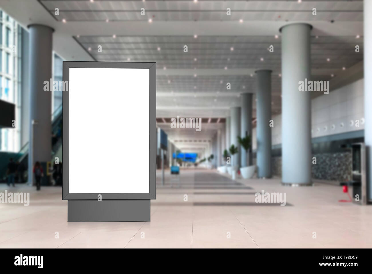 Download Empty Blank Billboard For Advertisement Mockup Template Indoor Of Airport Stock Photo Alamy PSD Mockup Templates