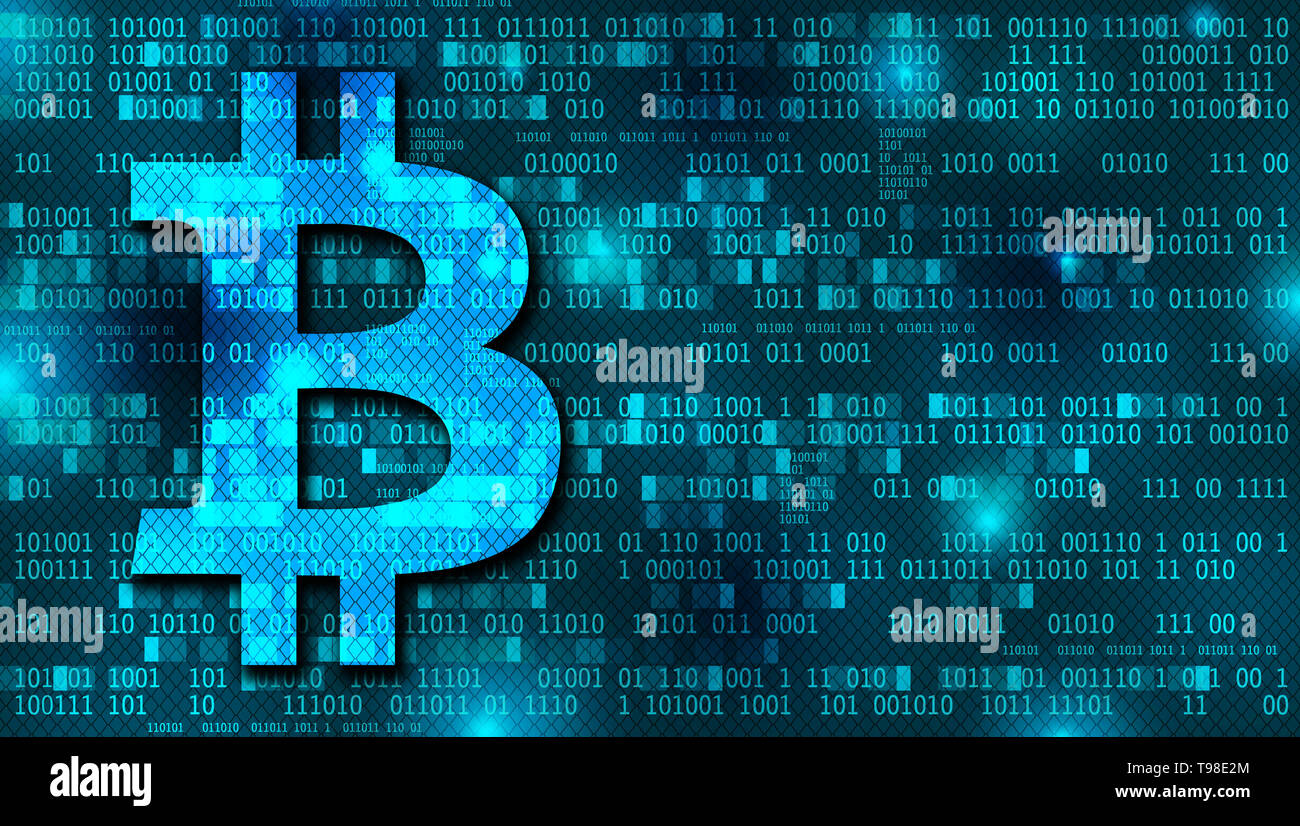 Bitcoin concept background with binary numbers Stock Photo - Alamy
