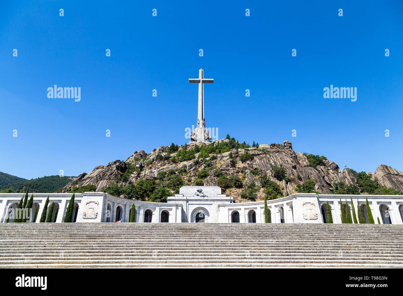 Valley of the Fallen, Valle de Los Caidos , the burying place of the Dictator Franco on the Sierra the Guadarrama, Madrid, Spain Stock Photo