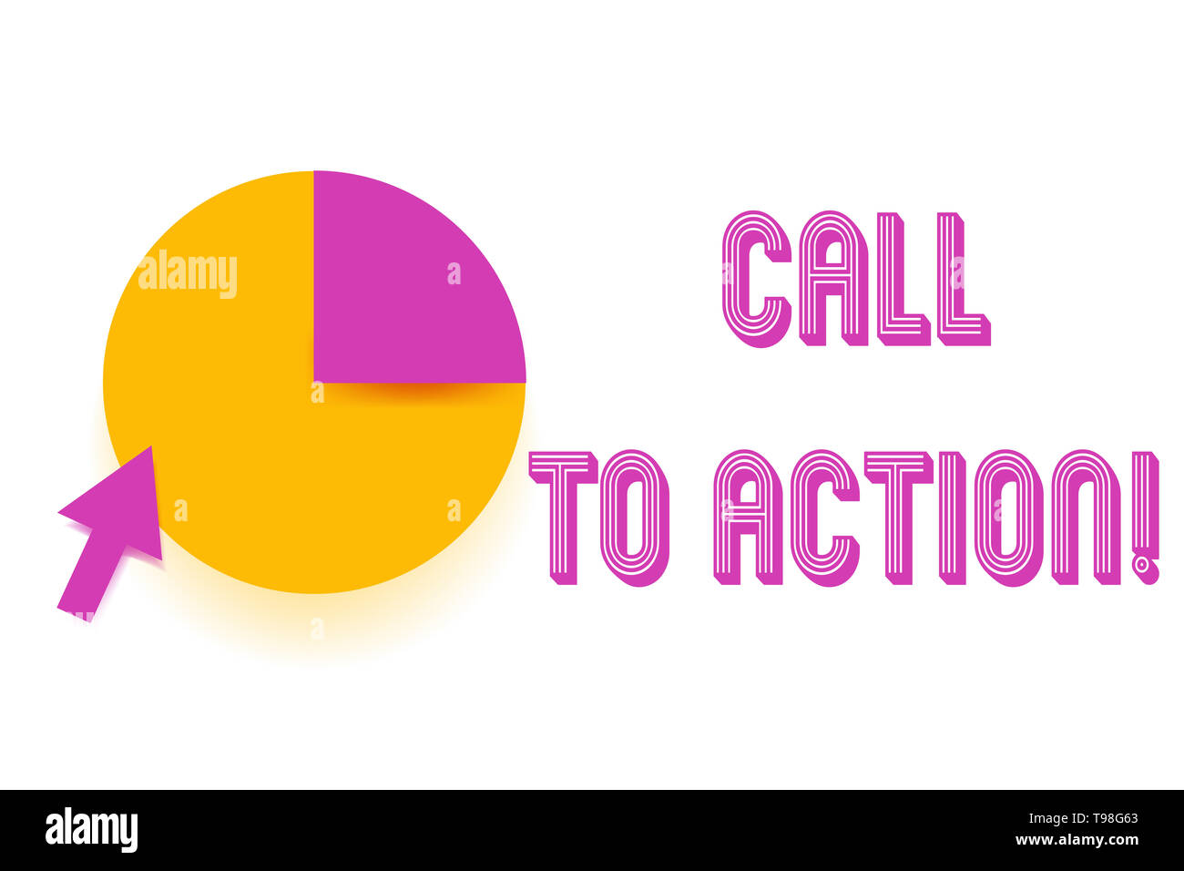 Text sign showing Call To Action. Business photo showcasing exhortation do something in order achieve aim with problem Stock Photo