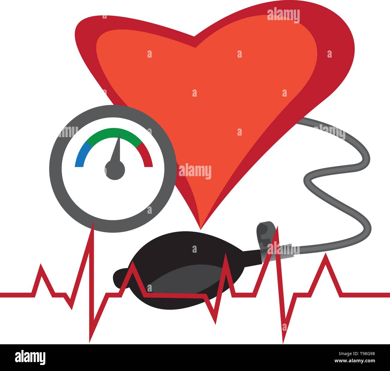 Blood pressure measuring vector illustration on a white background