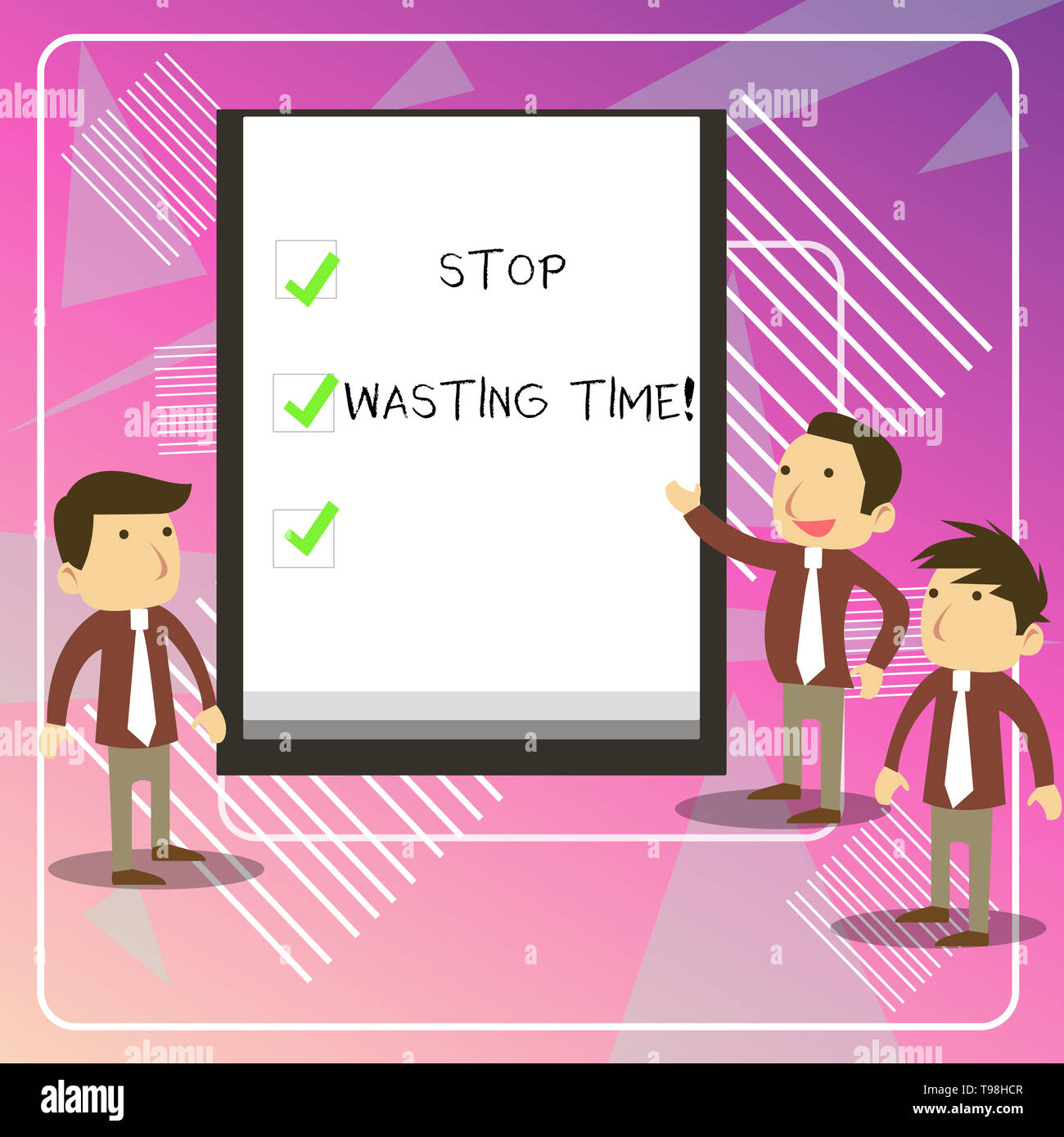 Writing note showing Stop Wasting Time. Business concept for advising