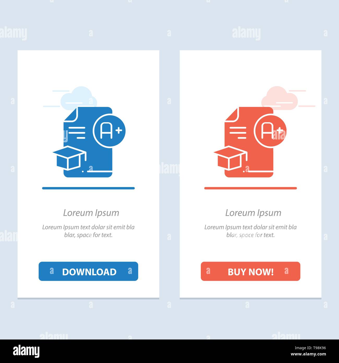 Document, Cap, Education, Graduation, A+ Blue and Red Download and Buy