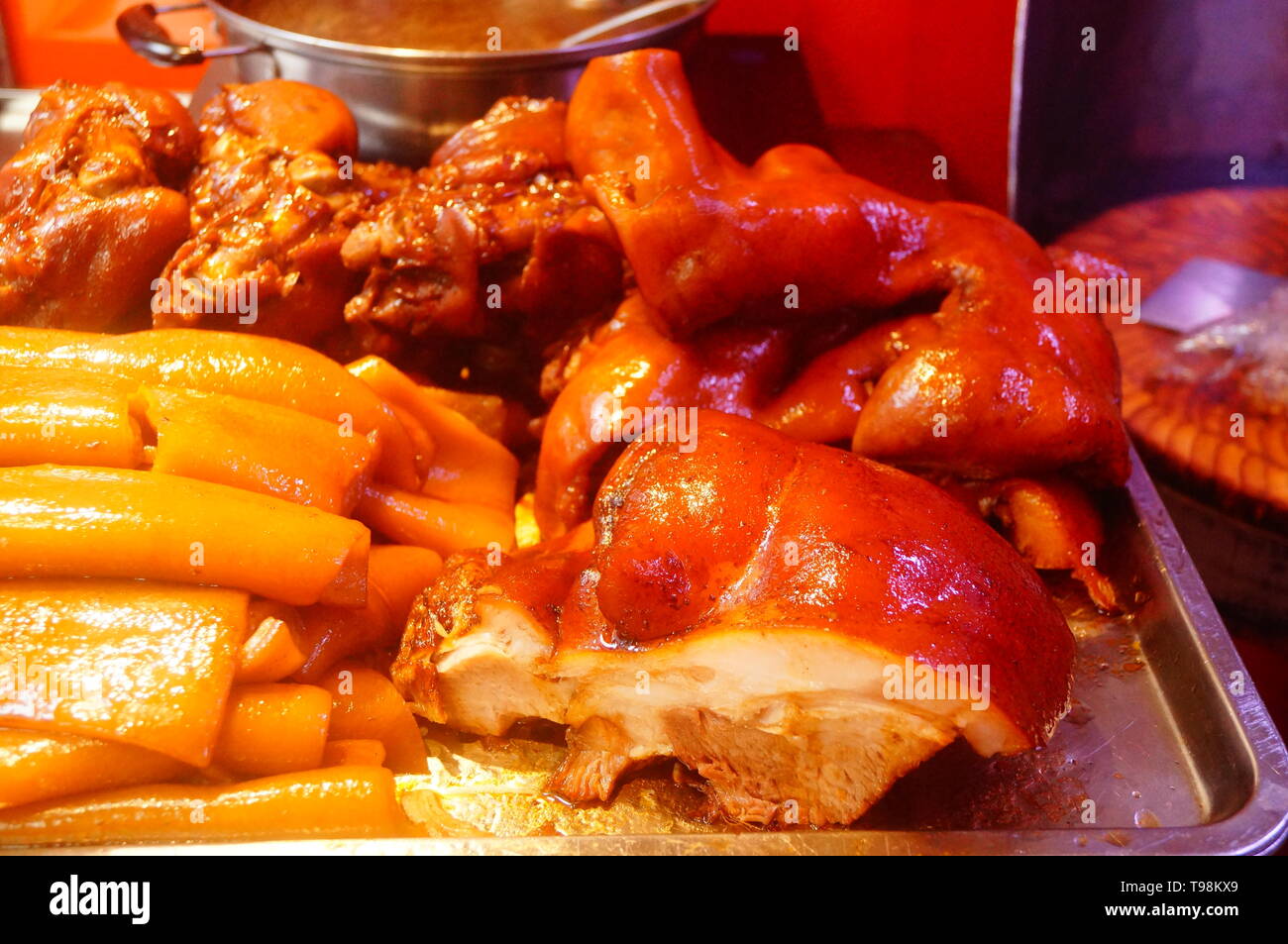 Chinese traditional pork pig's head pork skin is a very delicious food Stock Photo