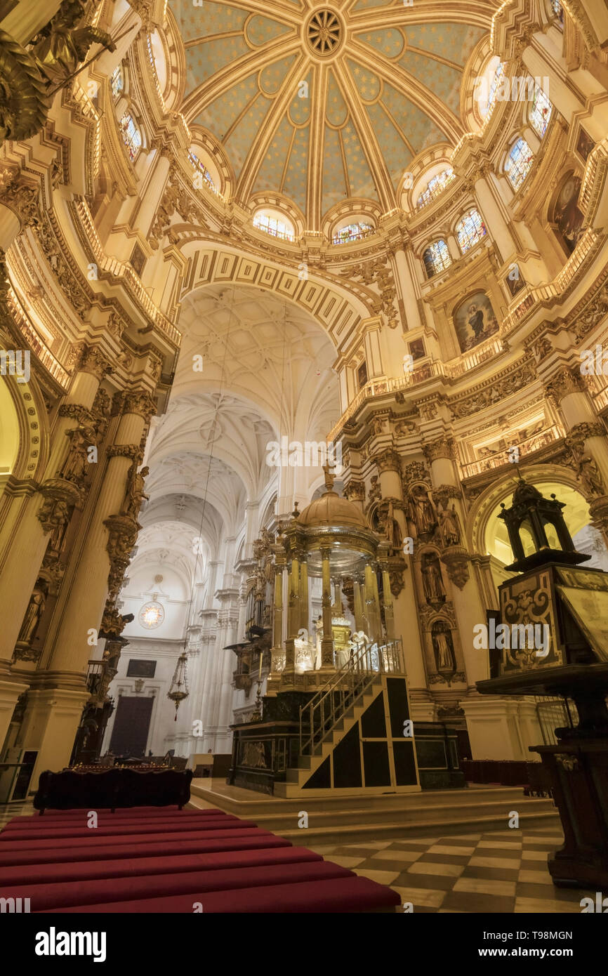 The Capilla Mayor, or main chapel of the cathedral.  Full name, Santa Iglesia Catedral Metropolitana de la Encarnacion, or Metropolitan Cathedral of t Stock Photo