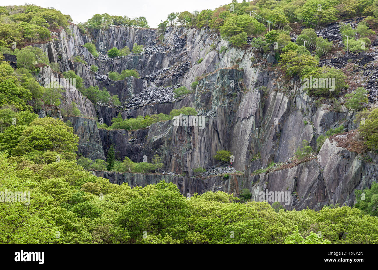 Slate Quarry at the National Slate Museum in Llanberis, north Wales. Stock Photo