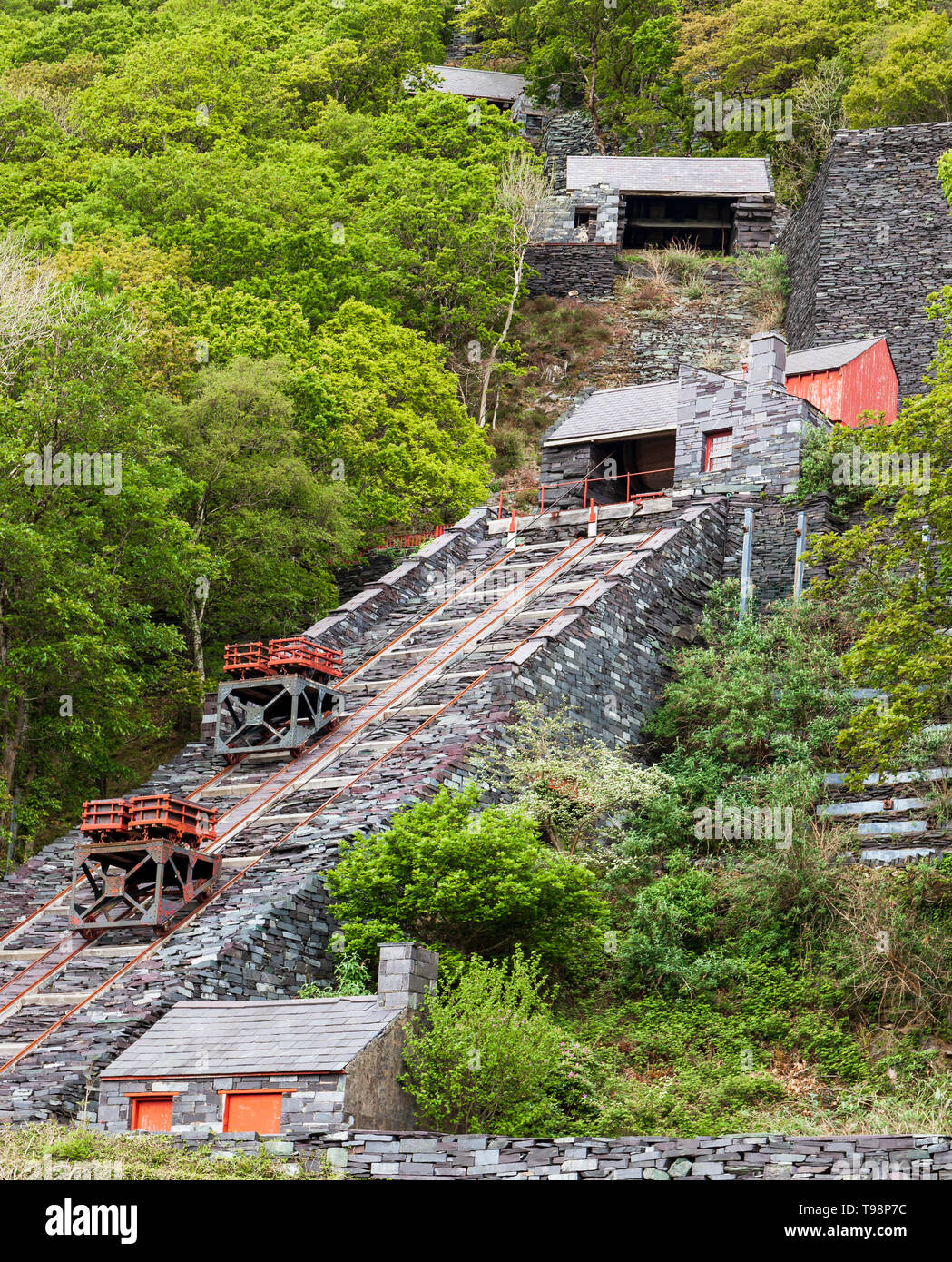 Slate Quarry at the National Slate Museum in Llanberis, north Wales. Stock Photo