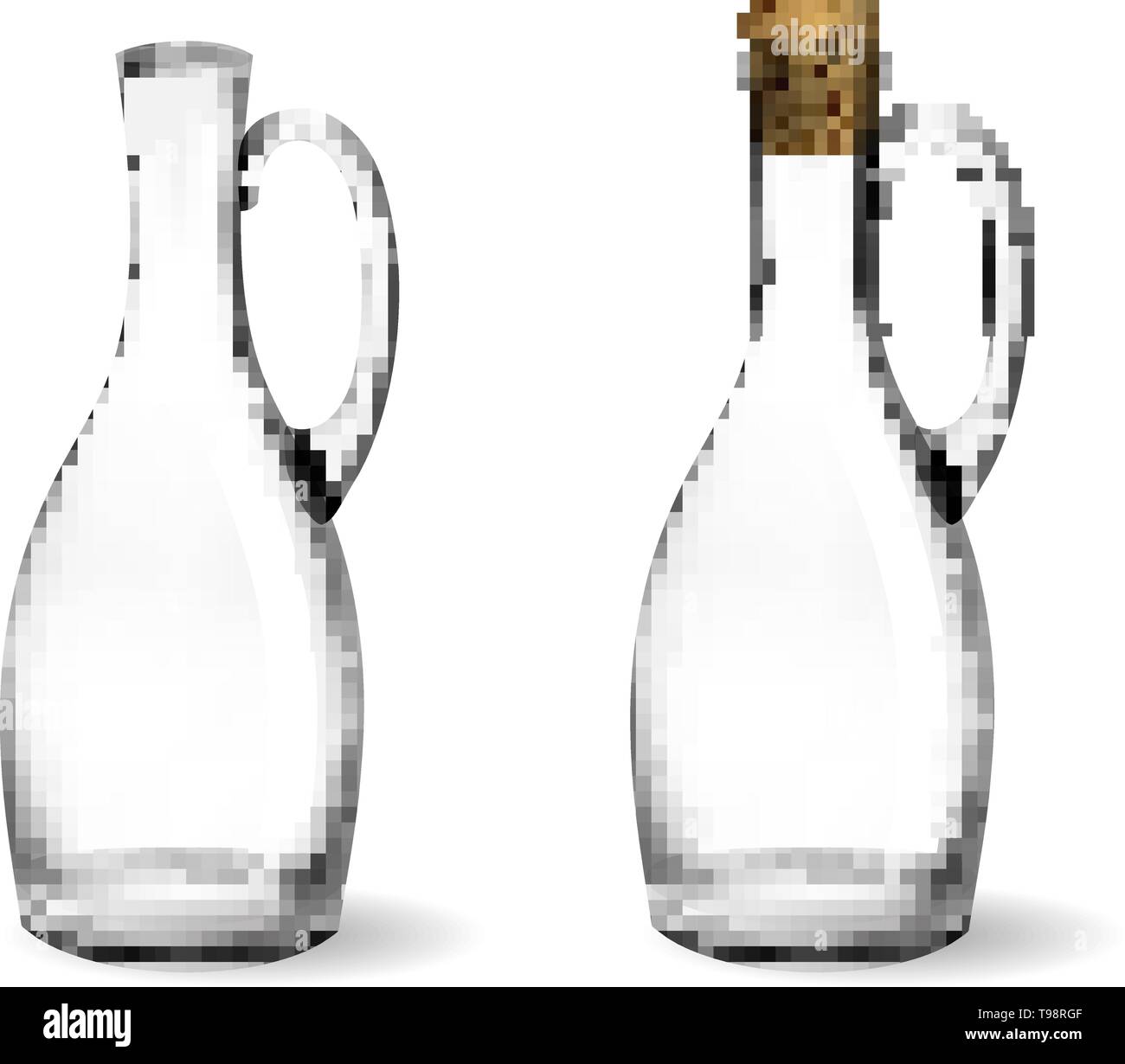 Empty glass bottles collection, isolated on white background. Photo ...