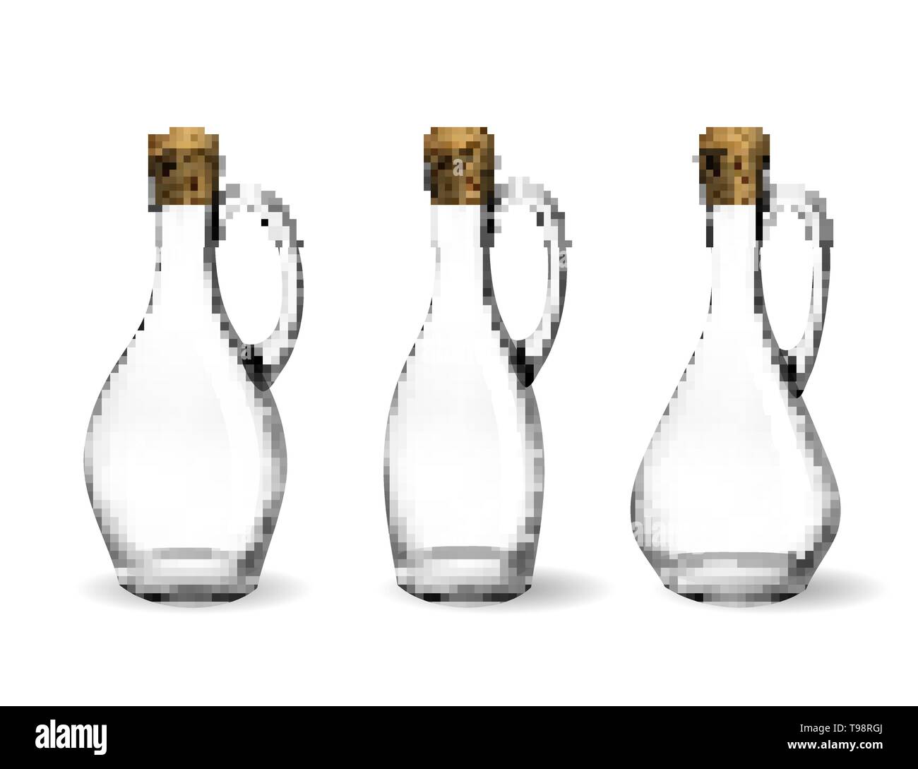 Empty glass bottles collection, isolated on white background. Photo ...