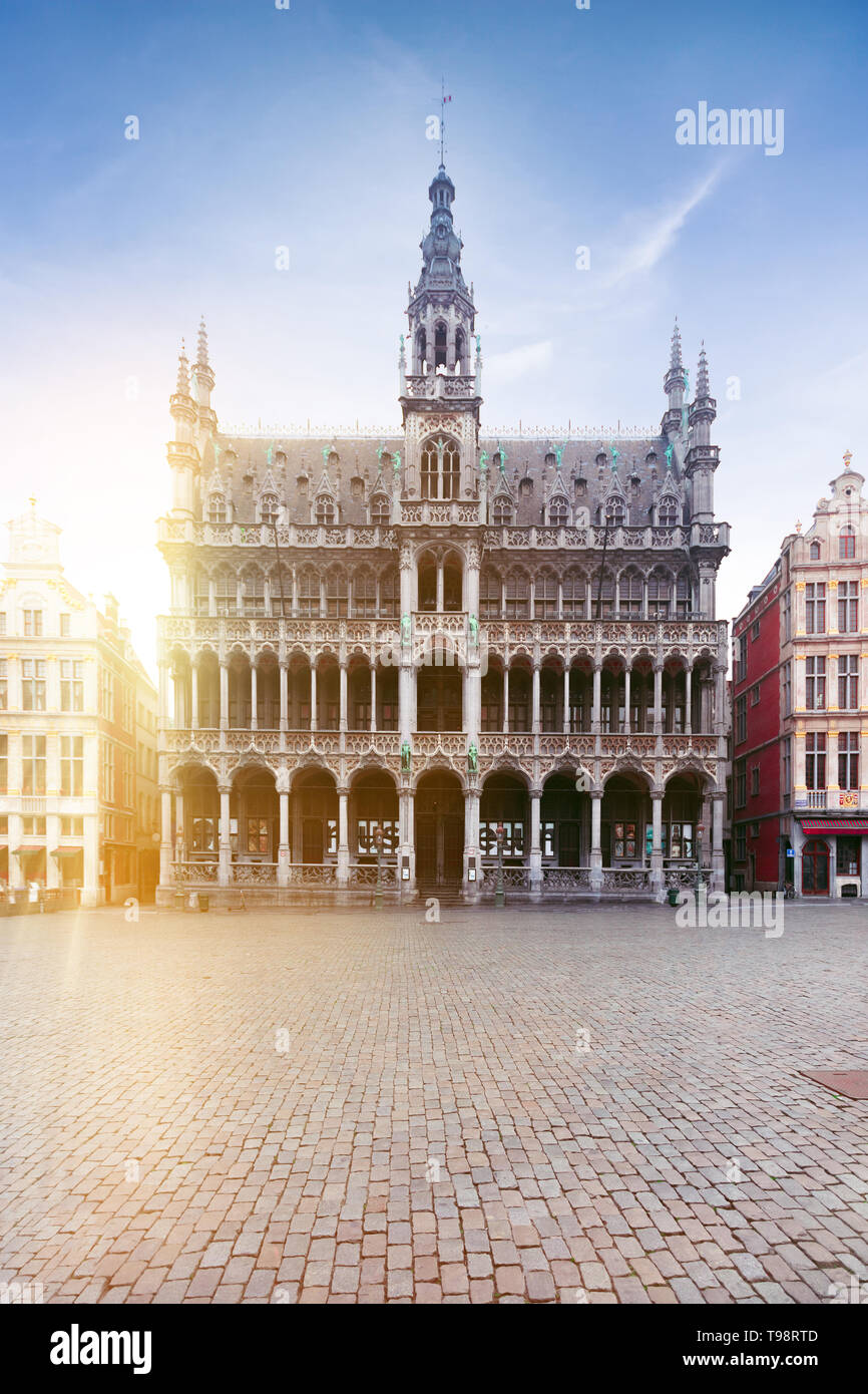 Building called the King House or the Maison du Roi or the Museum of the City of Brussels on the main square Grand Place in Brussels, Belgium Stock Photo