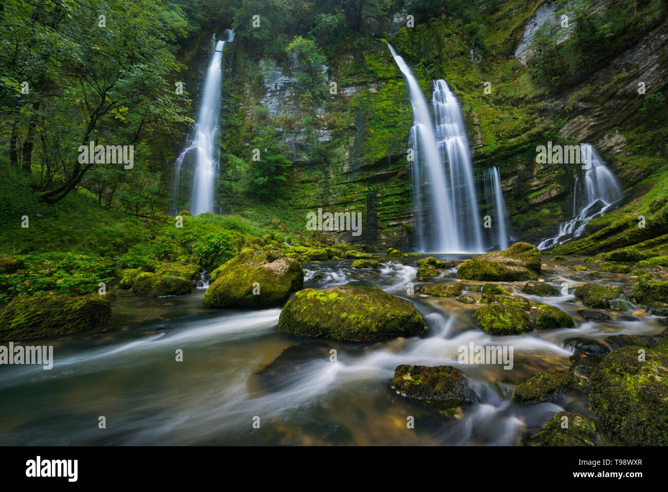 Cascade du Flumen Waterfall, Jura, Septmoncel, France Stock Photo