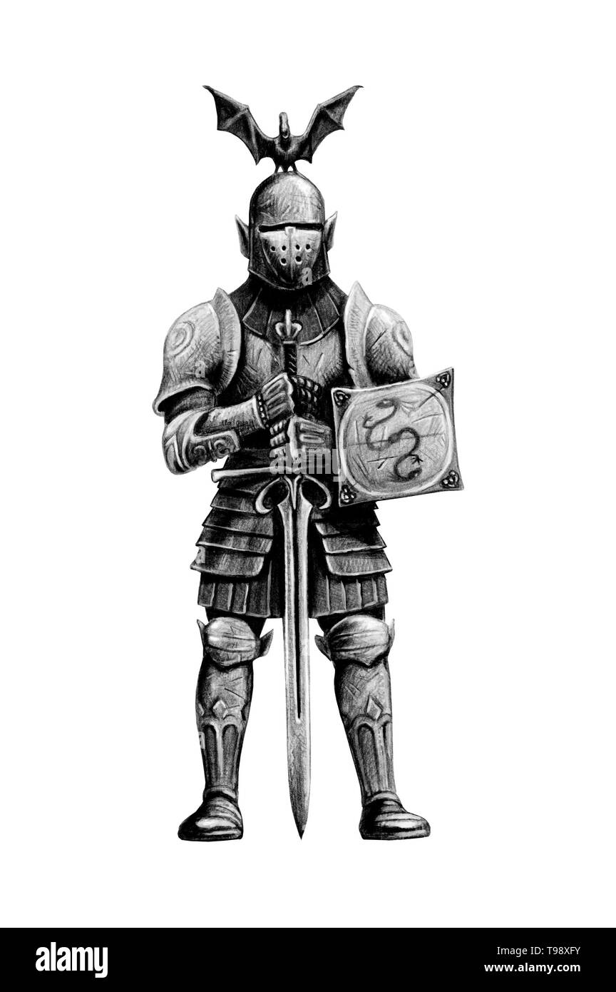 Medieval knight Black and White Stock Photos & Images Alamy