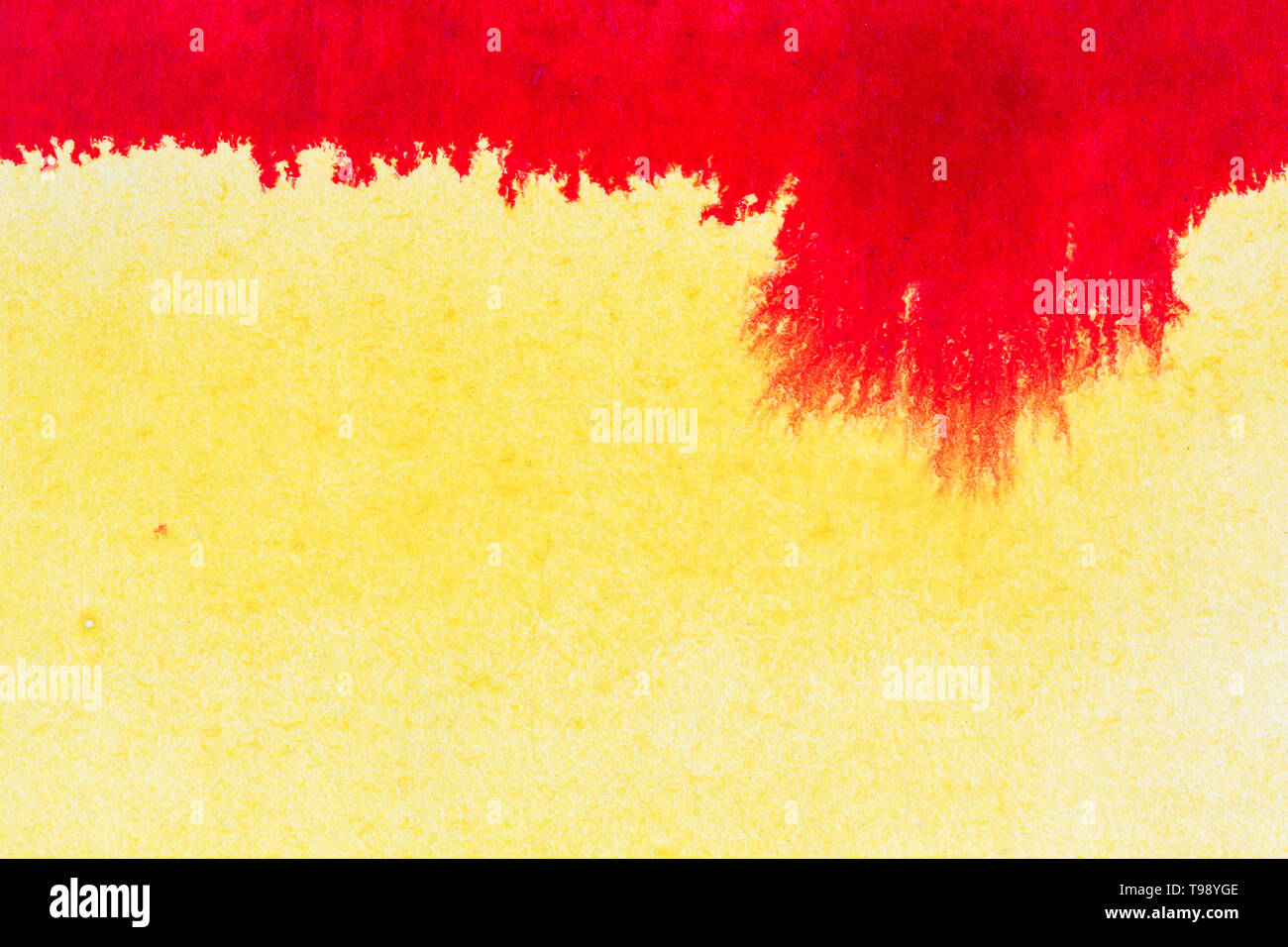 Abstract hand drawn yellow and red watercolor paints background Stock ...