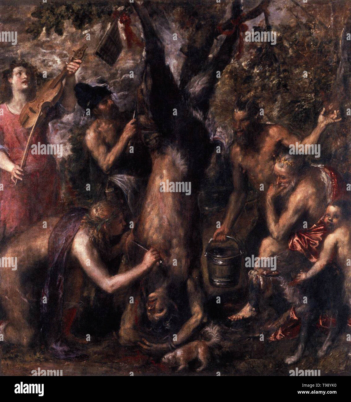 Tiziano Vecelli, Titian - Flaying Marsyas 1576 Stock Photo
