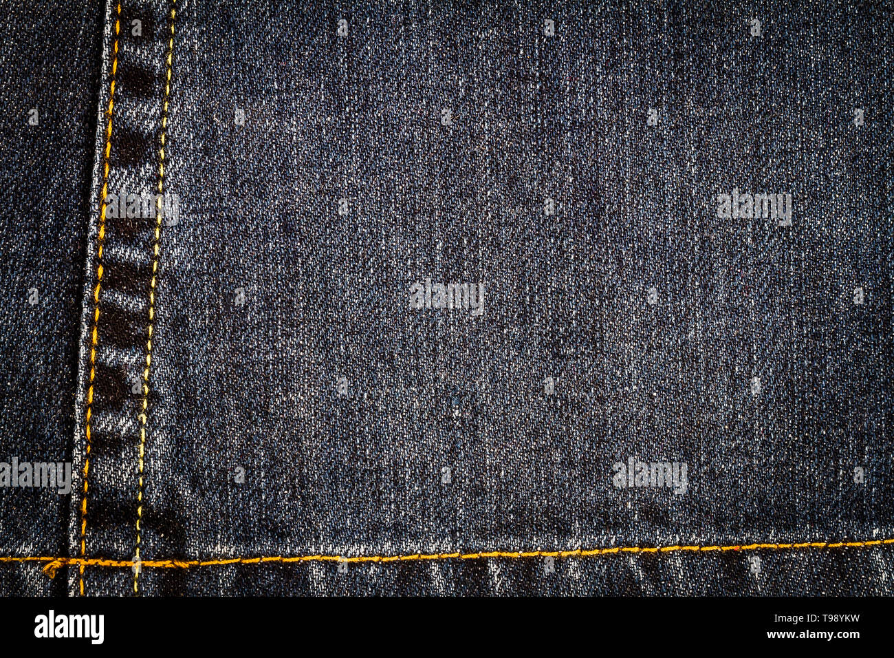 Black jeans texture. Denim jeans fabric background with a seam Stock ...