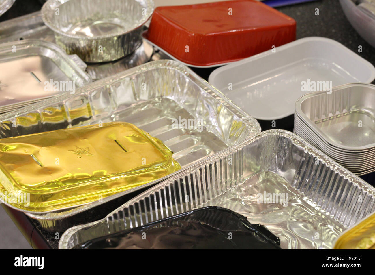 Many different products from aluminum. Aluminum food packaging, Foil