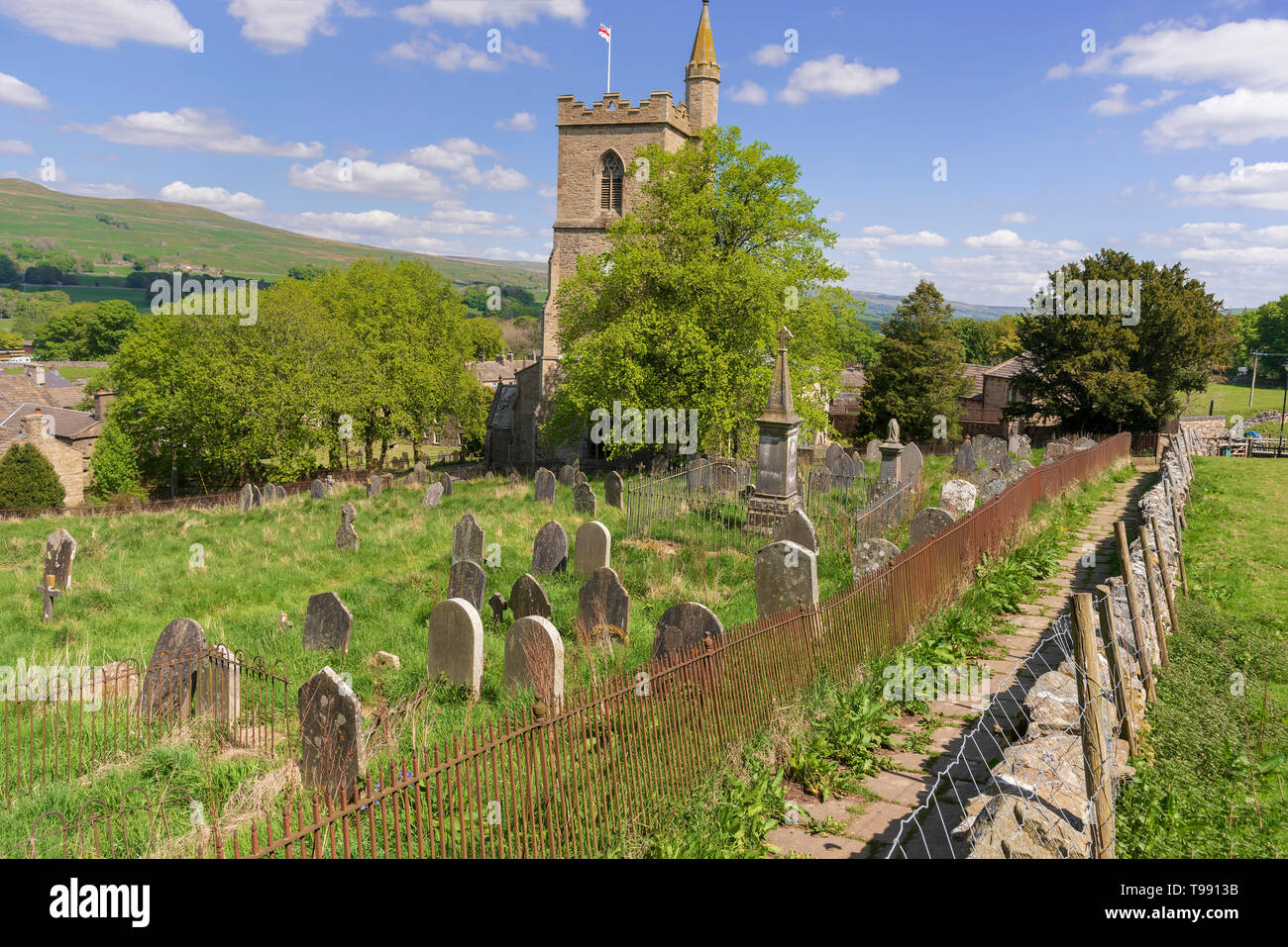 St. Margaret's church Hawes. Yorkshire Dales. Stock Photo