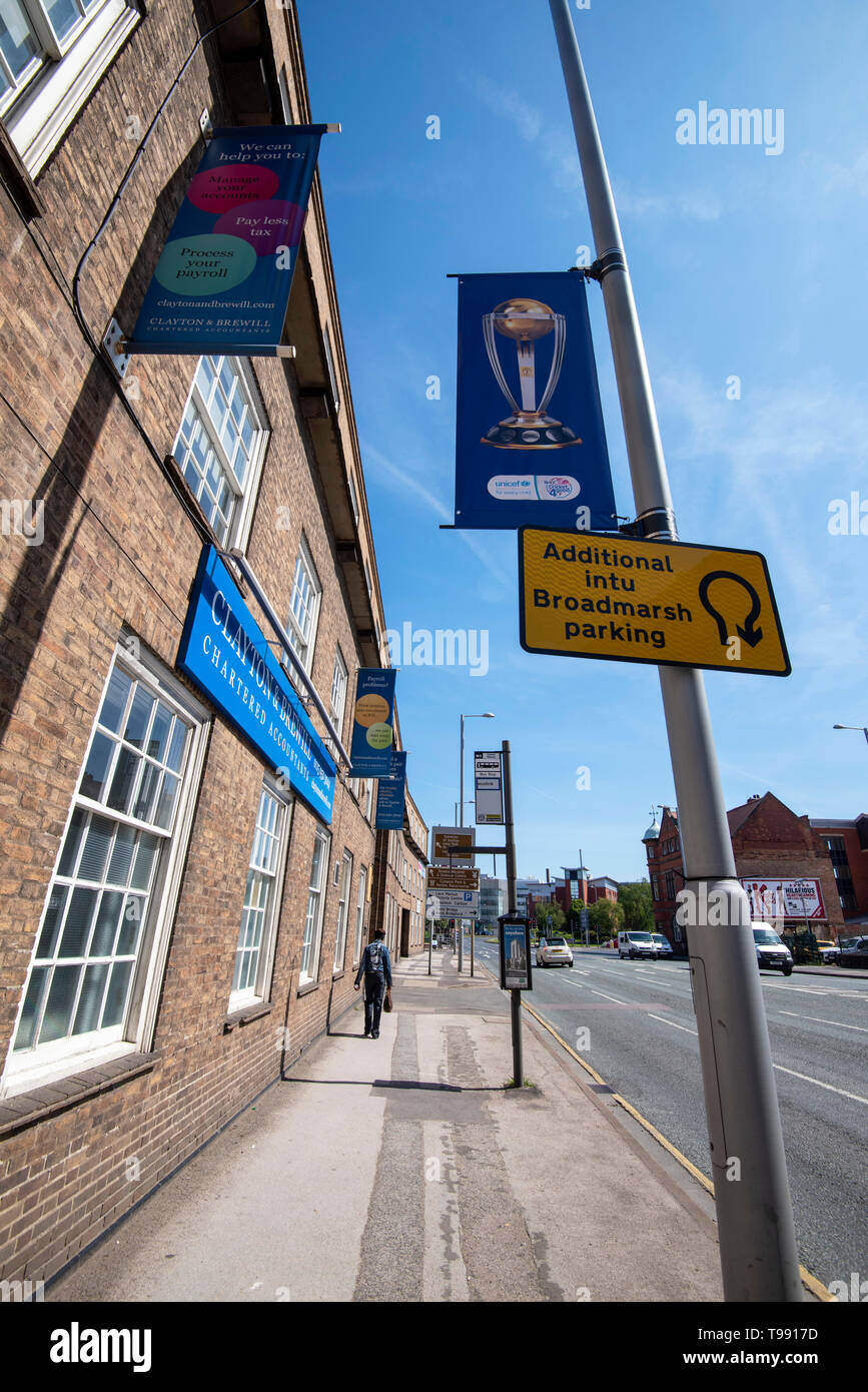 Signs on Canal Street in Nottingham City, Nottinghamshire England UK