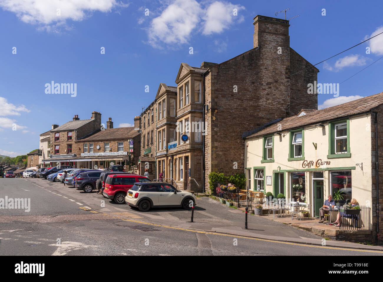 Main street Hawes. Yorkshire Dales. Stock Photo
