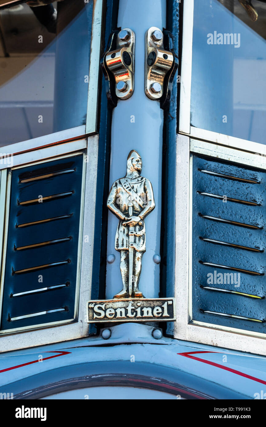 Detail from the front of a Sentinel steam lorry. Stock Photo