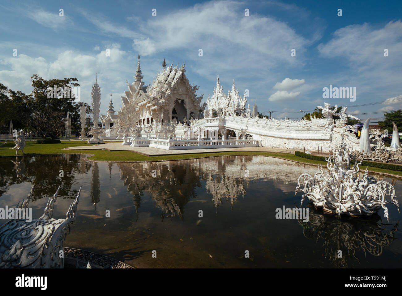 Wat Rong Khun Tempel, Chiang Rai, Thailand Stock Photo